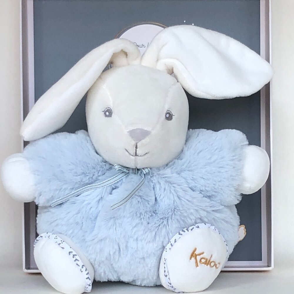 NIB Kaloo New Plush Blue Rabbit  Soft Plush Animal for Baby w/Gift Box For 0+